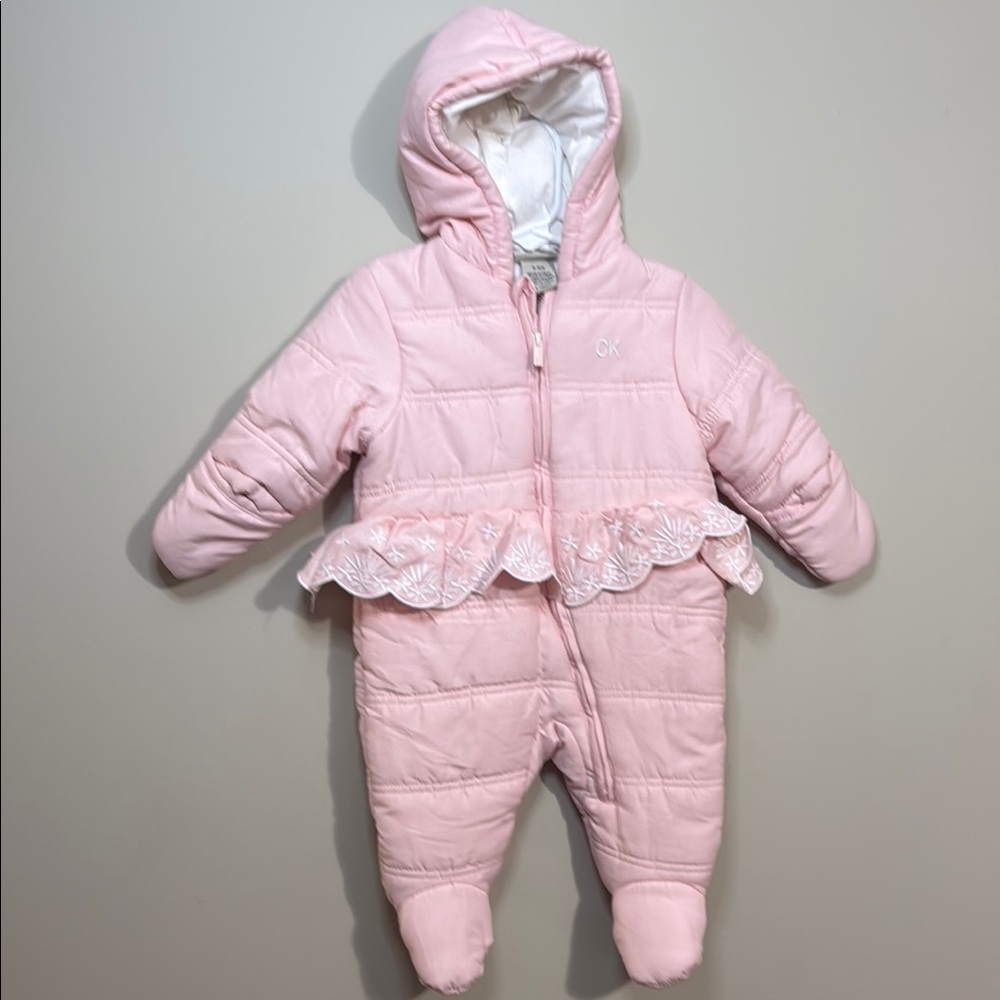 GK Pink Quilted Baby Snowsuit